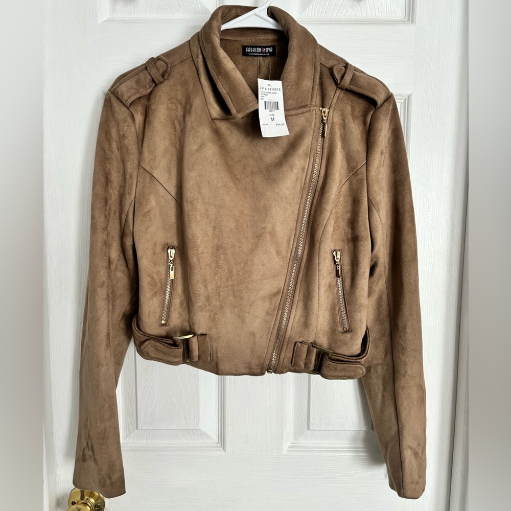 Fashion Nova Fall into Suade Jacket Sz M